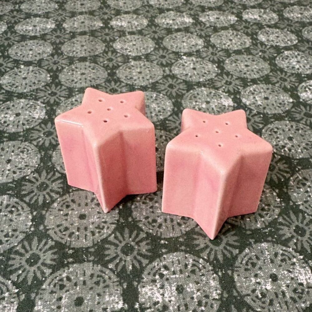Pink Ceramic Star-Shaped Salt and Pepper Shakers